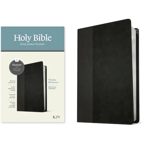 KJV Thinline Reference Bible, Filament Enabled (Leatherlike, Black/Onyx, Red Letter) - Imitation Leather