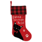 Santa Don't Forget the Cat Stocking - Embroidered