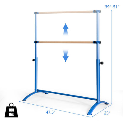 51 Inch Ballet Barre Bar with 4-Position Adjustable Height