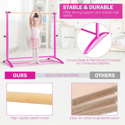 51 Inch Ballet Barre Bar with 4-Position Adjustable Height
