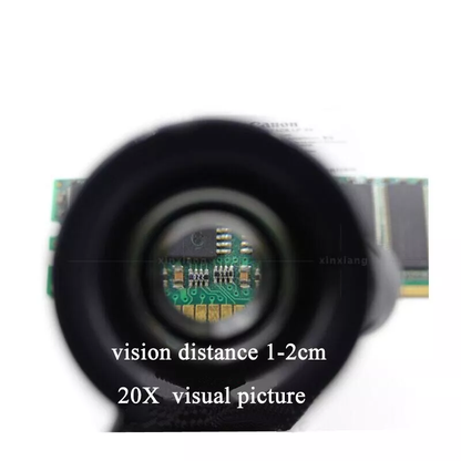 20X LED Lighted Eyeglass Loupe – Dual Magnifying Glasses, Hands-Free Magnifier with Adjustable Lens