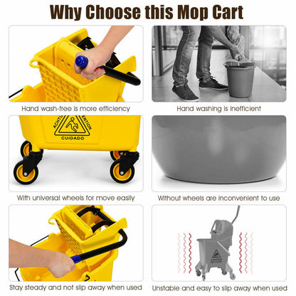 Press Wringer Commercial Mop Bucket