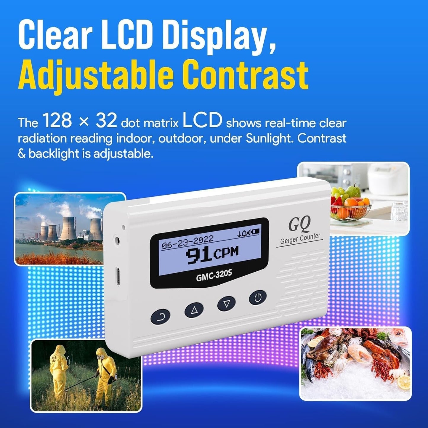 GQ GMC-320S Nuclear Radiation Detector Geiger Counter Dosimeter  Digital Monitor