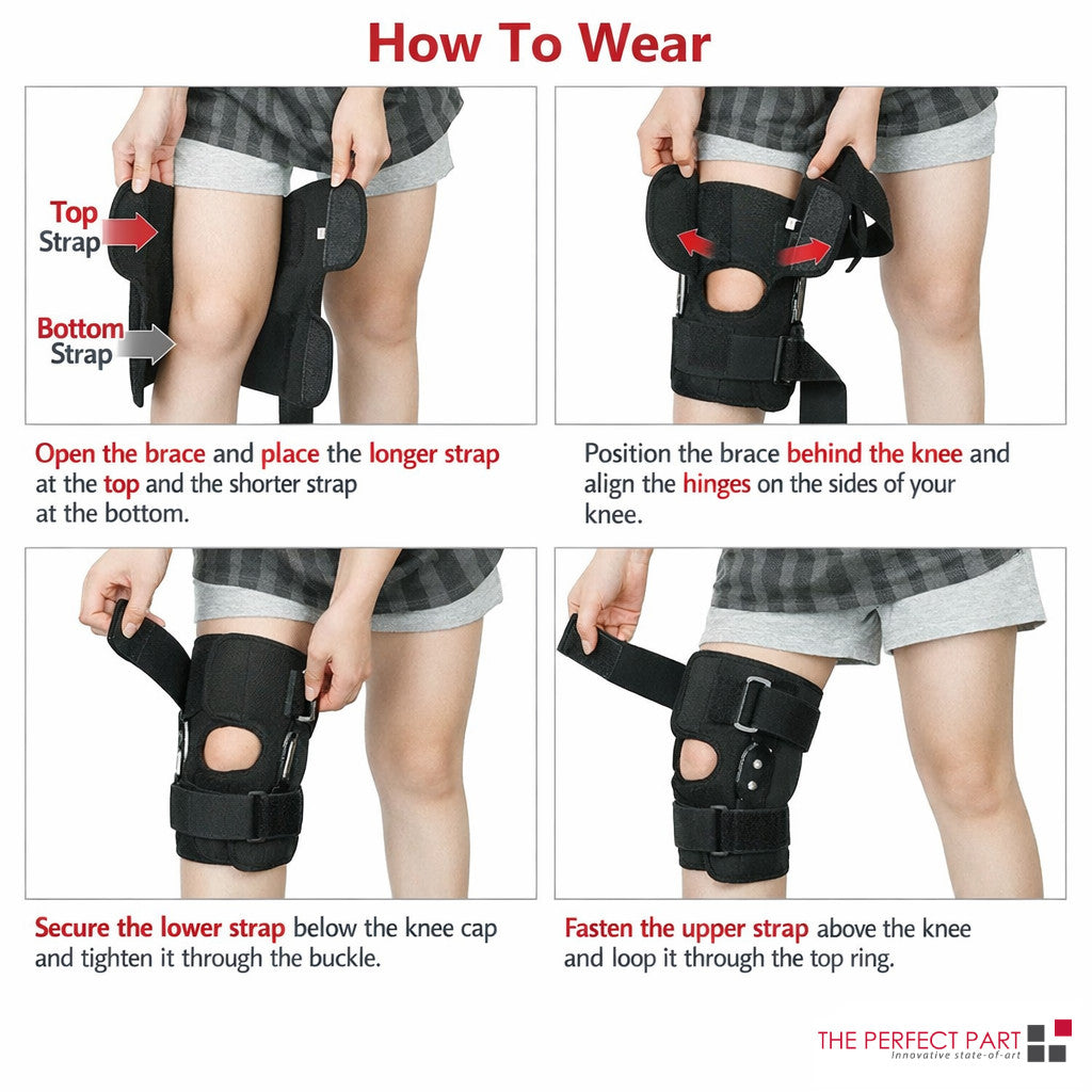Knee Brace Compression Sleeve Hinged Joint Support Open Patella Stabilizer Wrap