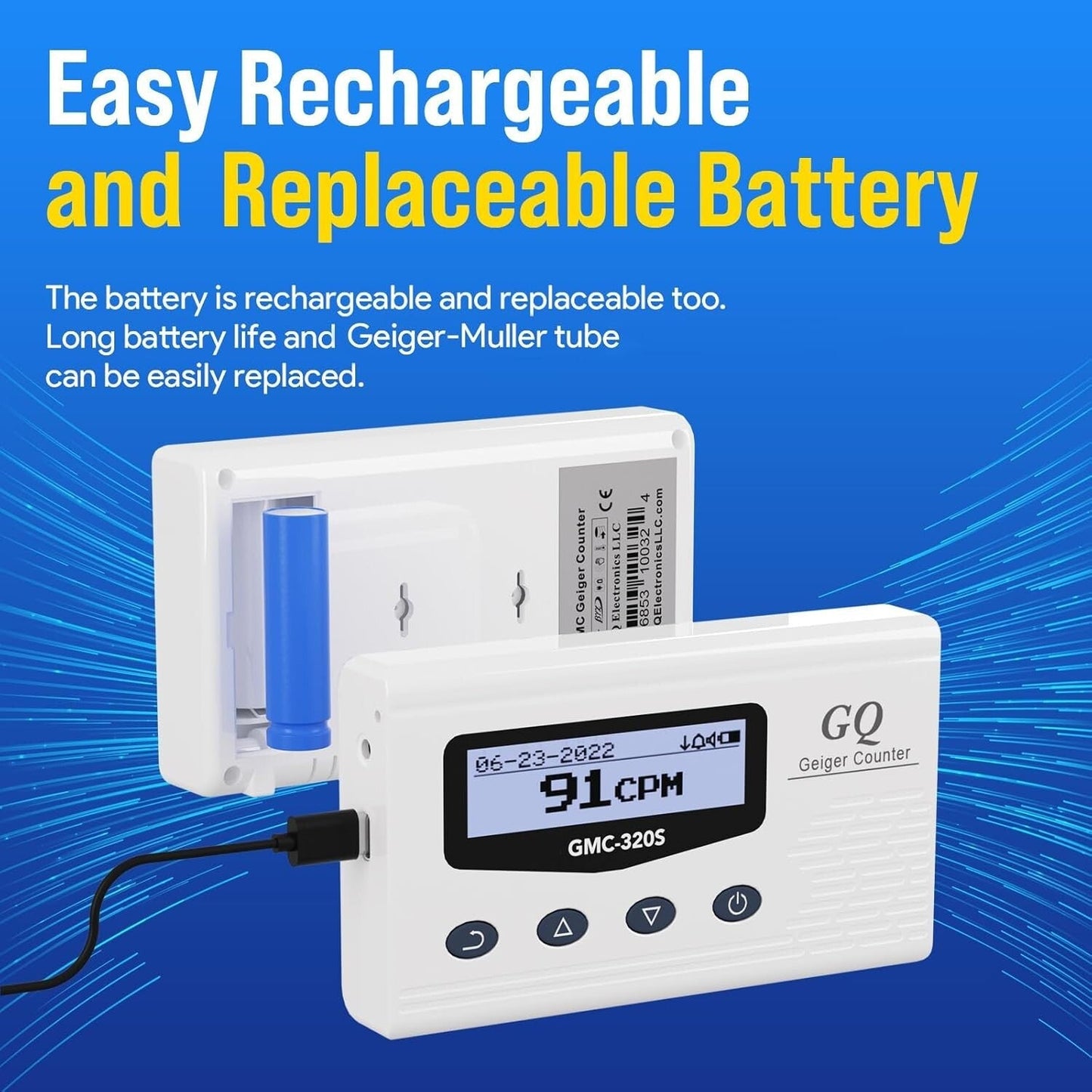 GQ GMC-320S Nuclear Radiation Detector Geiger Counter Dosimeter  Digital Monitor