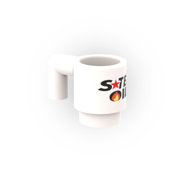 "S-Tex Oil" Cup - Custom Printed - Made With a LEGO® Part