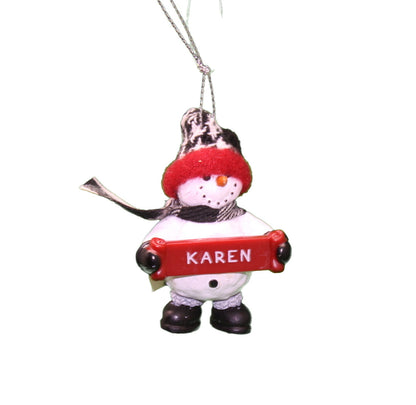 Cozy Snowman Ornament (Letters G - R) -