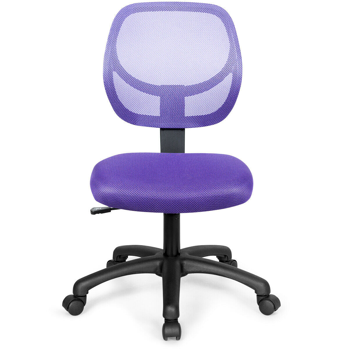 Low-back Computer Task Chair with Adjustable Height and Swivel Casters