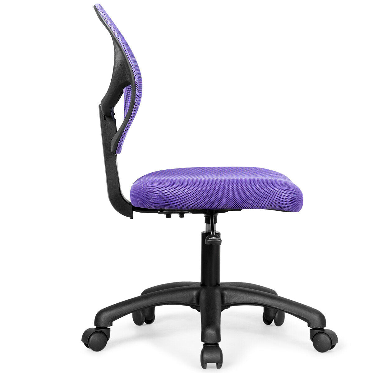 Low-back Computer Task Chair with Adjustable Height and Swivel Casters