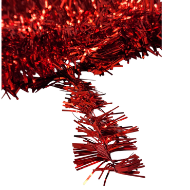 40 Feet Metallic Tinsel Garland - Red
