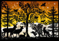 Miniature Silhouette Advent Calendar Card - Orange