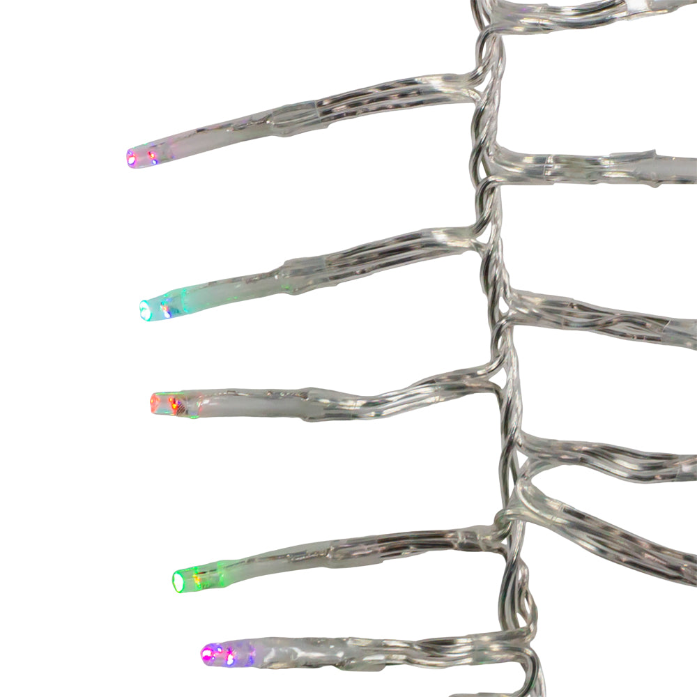 16' 480-Light Twinkle 3MM LED Color Changing Cluster Garland With Clear Wire