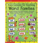 Easy Lessons for Teaching Word Families: Hands-On Lessons That Build Phonemic Awareness, Phonics, Spelling, Reading, and Writing Skills - Paperback