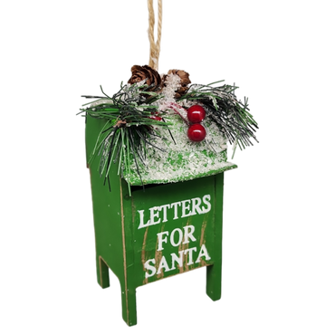 Wooden Christmas Mailbox Ornament -