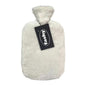 Fashy 2 Lt Plush Cover Hot Water Bottle in White - Comforting Relief for Menstrual Cramps & Cold Weather