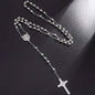 San Benito Golden Plated Stainless Steel Priest Saint Benedict Rosary Necklace