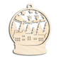 Unfinished Wood Layered Snow Globe Christmas Ornaments | 3 Piece | 5" Tall | 1/8" Wood | Wood Craft DIY