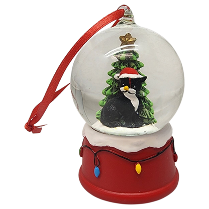 Charming Kitty Snow Globe Ornament - Black Cat