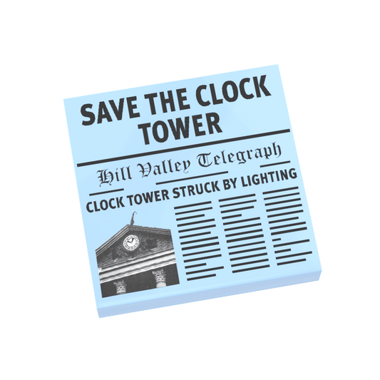 Save The Clock Tower Poster - BTTF - Custom Printed - Made Using a LEGO® Tile