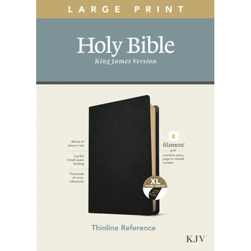 KJV Large Print Thinline Reference Bible, Filament Enabled Edition (Red Letter, Genuine Leather, Black, Indexed) - Leather