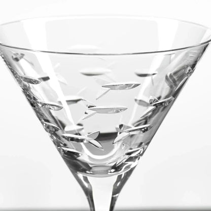 School of Fish Etched Glassware
