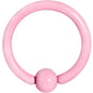16G 5/16 Light Pink Acrylic Over Steel Captive Ring