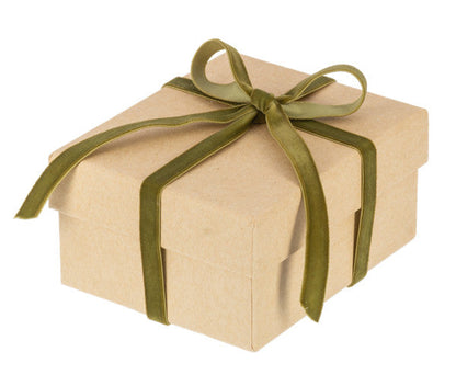 Holiday Velvet Ribbon Set in Mango Wood Box