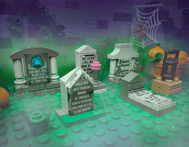 "Here Lies Nick" Tombstone - Halloween MOC - Custom Printed - Made Using LEGO® Parts