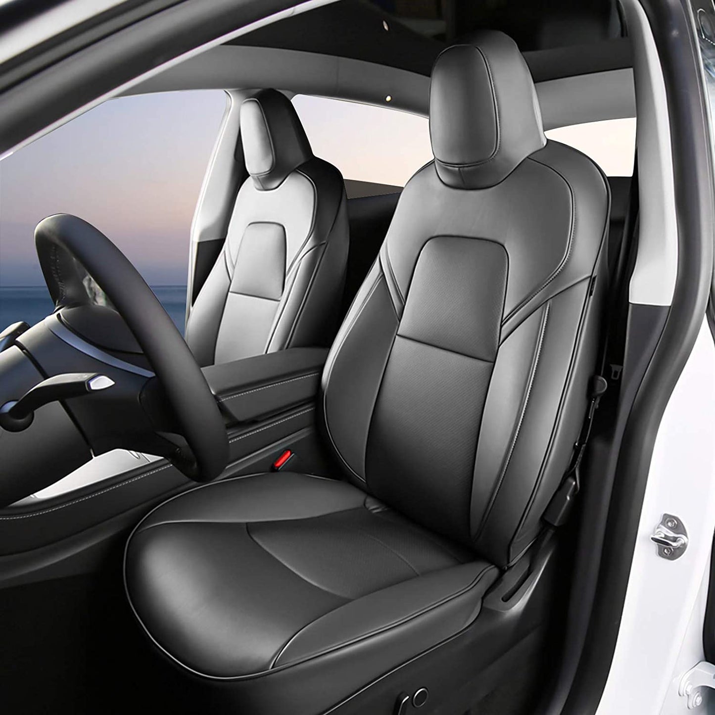 Seat Covers for Only Front Seats/Rear Seats for Tesla Model 3 & Model Y (5 Seater)