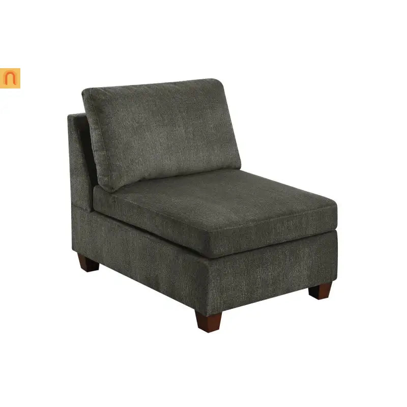 Sectional Sofa Modular Chenille Gray 7-Piece Ottoman