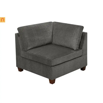 Sectional Sofa Modular Chenille Gray 7-Piece Ottoman