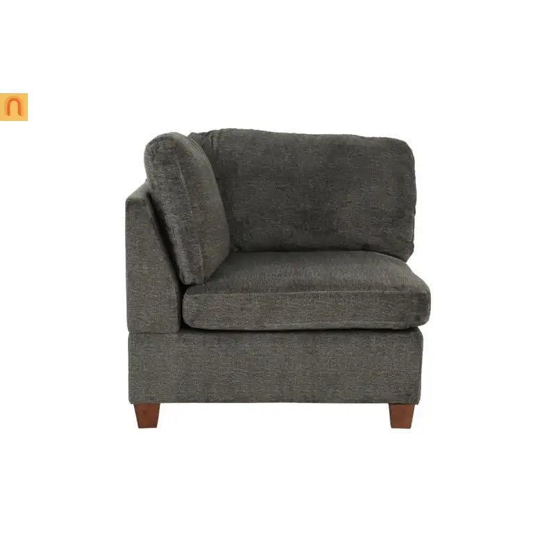 Sectional Sofa Modular Chenille Gray 7-Piece Ottoman