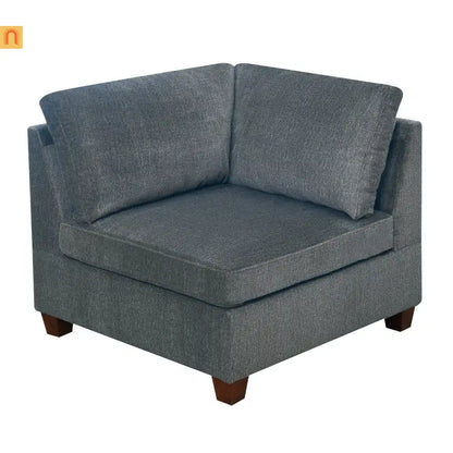 Sectional Sofa Modular Chenille Gray 7-Piece Ottoman