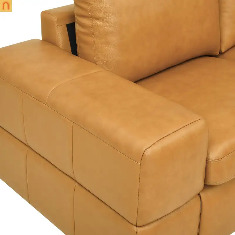 Sectional Sofa L-Shape Leather Match Ginger 8-Seat 159in