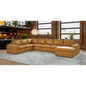 Sectional Sofa L-Shape Leather Match Ginger 8-Seat 159in