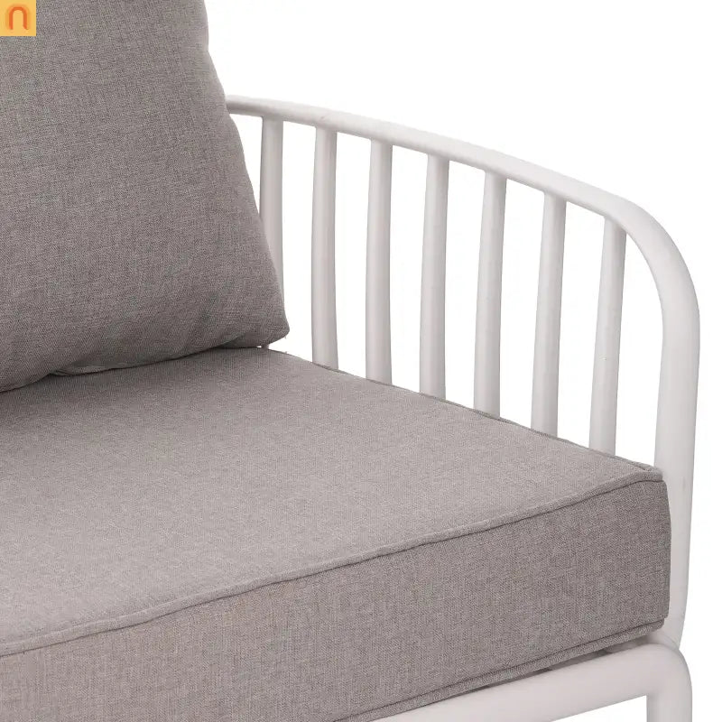 9 Piece Outdoor Sectional Modular White Gray