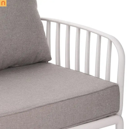 9 Piece Outdoor Sectional Modular White Gray