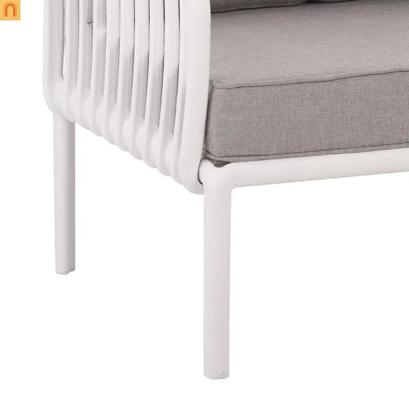 9 Piece Outdoor Sectional Modular White Gray