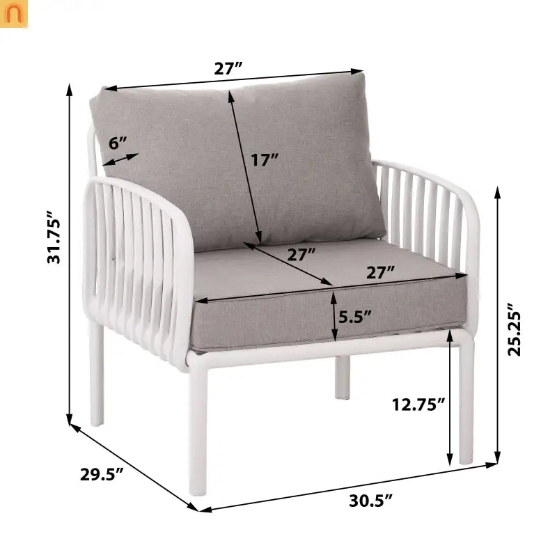 9 Piece Outdoor Sectional Modular White Gray