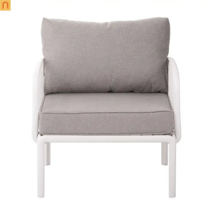 9 Piece Outdoor Sectional Modular White Gray