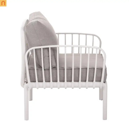 9 Piece Outdoor Sectional Modular White Gray