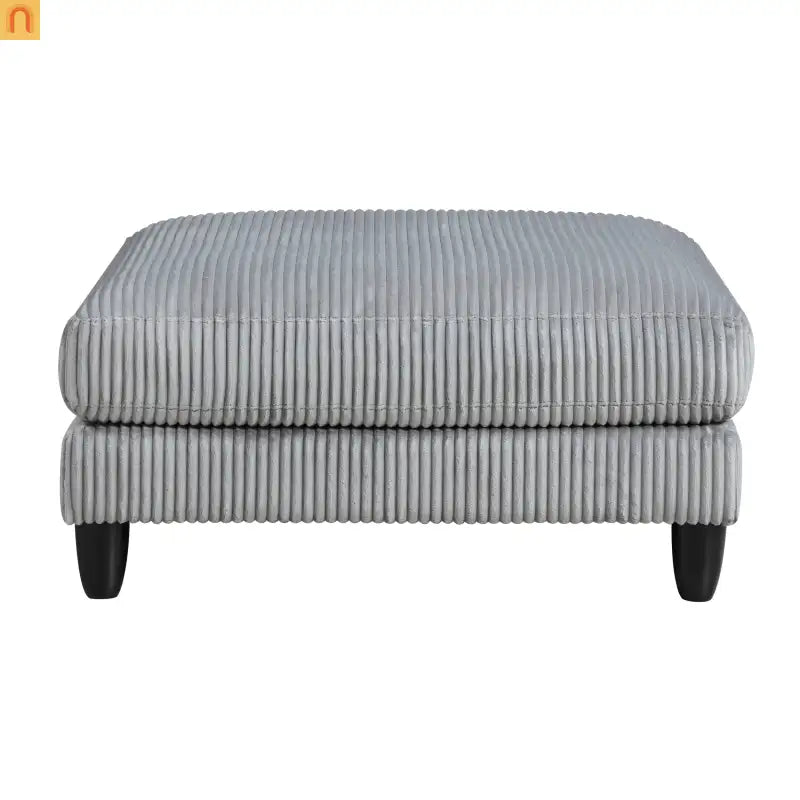 Sectional Sofa Modular Corduroy Gray 6-Seat 160in 2 Ottomans