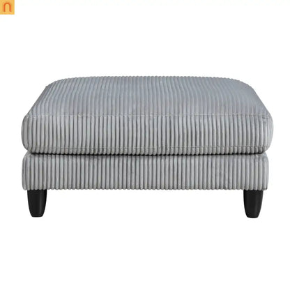 Sectional Sofa Modular Corduroy Gray 6-Seat 160in 2 Ottomans