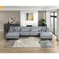 Sectional Sofa Modular Corduroy Gray 6-Seat 160in 2 Ottomans