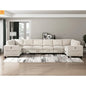 Sectional Sofa Modular Corduroy Beige 8-Seat Storage USB 163in