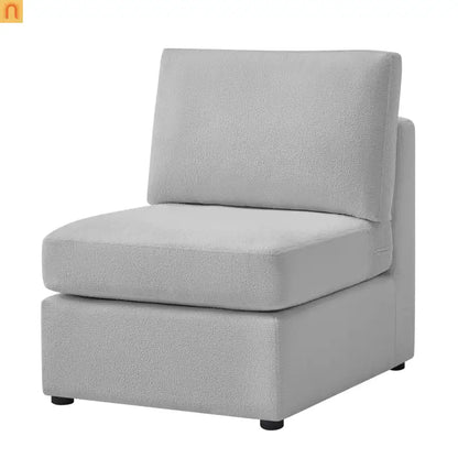 Sectional Sofa Modular Performance Fabric Gray 6-Seat 93in