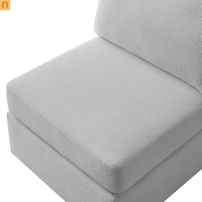 Sectional Sofa Modular Performance Fabric Gray 6-Seat 93in