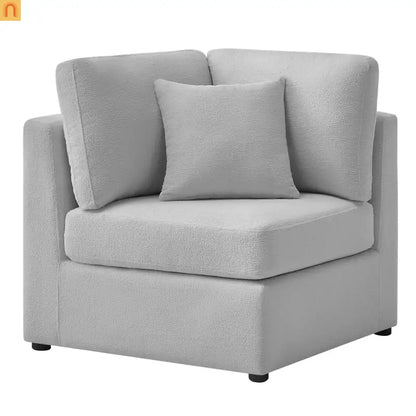 Sectional Sofa Modular Performance Fabric Gray 6-Seat 93in
