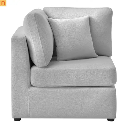 Sectional Sofa Modular Performance Fabric Gray 6-Seat 93in