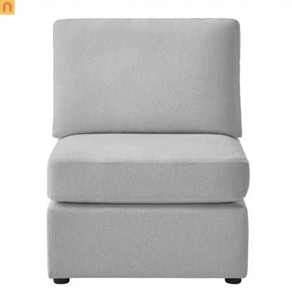 Sectional Sofa Modular Performance Fabric Gray 6-Seat 93in